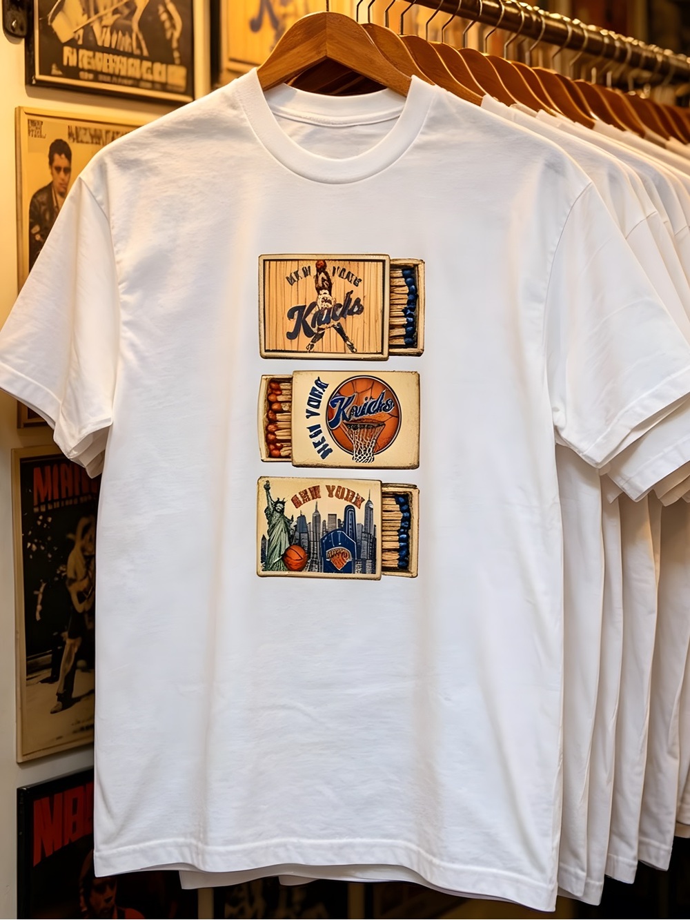 New York Knicks Match graphic white t-shirt